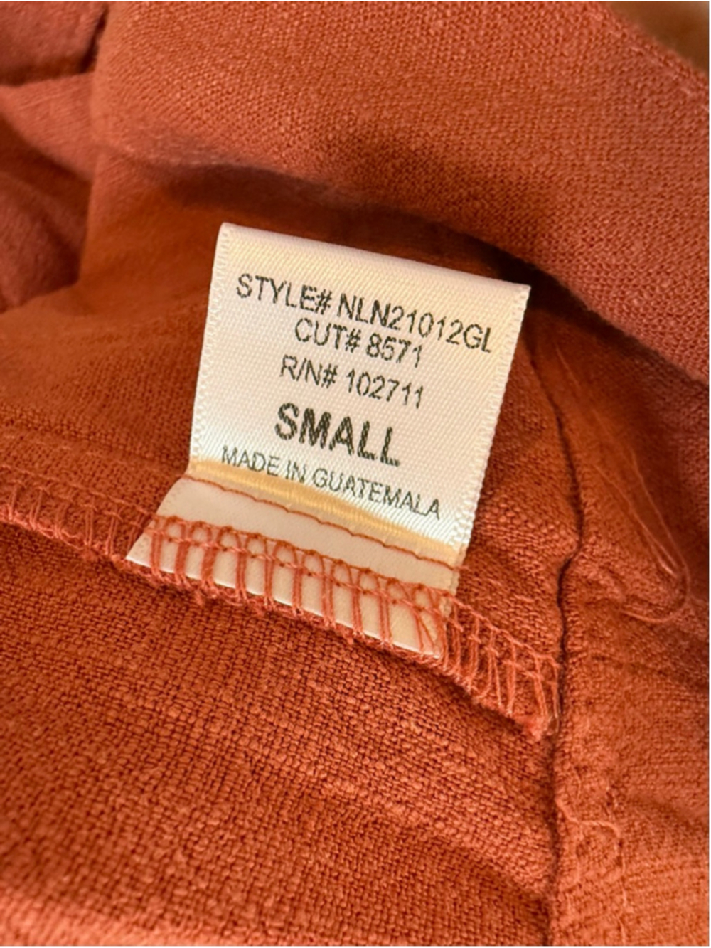 Gibsonlook Linen Blend Romper Small Brick Orange Tie Waist Short Sleeve NWT - Picture 7 of 8